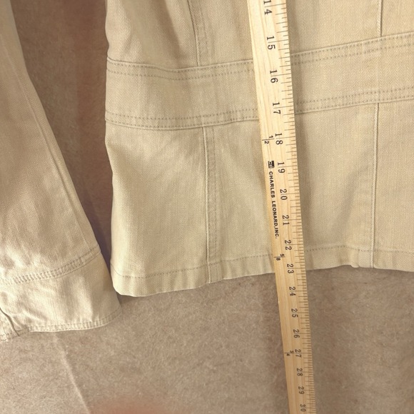 Per Una Denim Jacket Womens Sz 16‎ Khaki Belted Stretch Marks + Spencer NWT - Picture 8 of 9